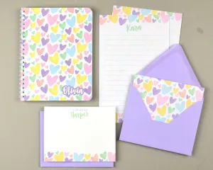 Personalized Rainbow Heart Writing Set for Kids