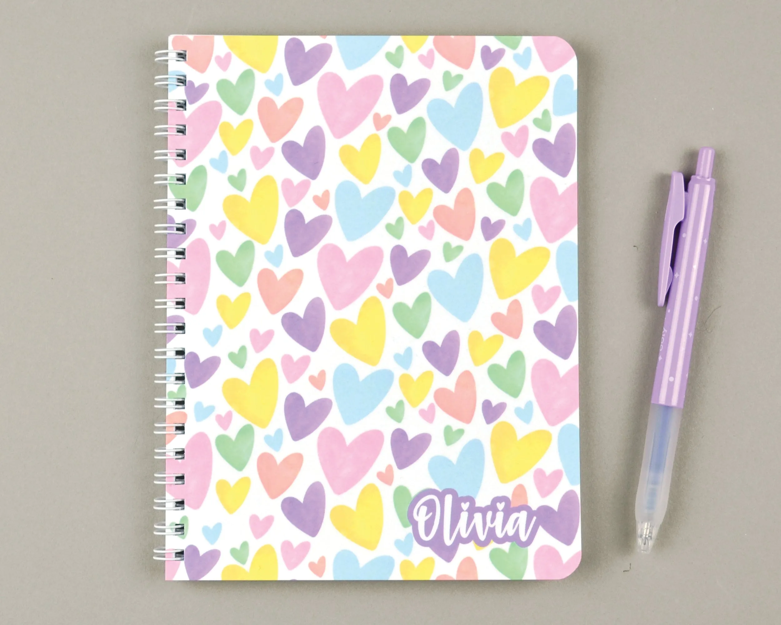 Personalized Rainbow Heart Writing Set for Kids