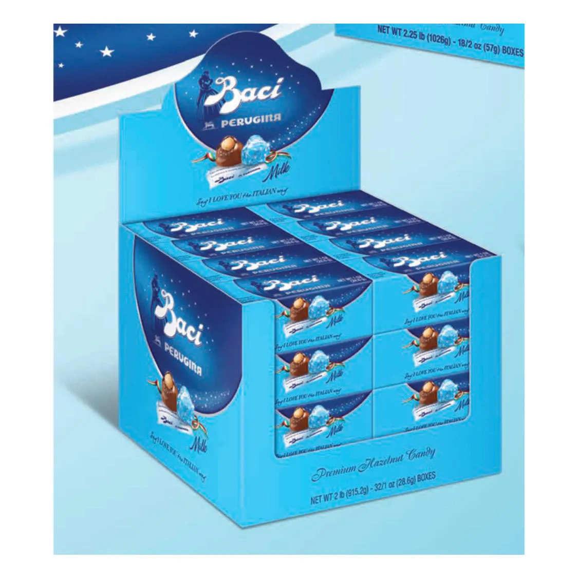 Perugina Baci Milk Chocolate 2pc 1 Oz Display (Pack of 32)