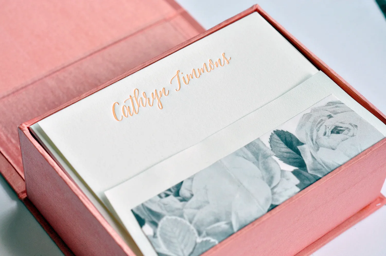 Petite Silk Stationery Box - Blush