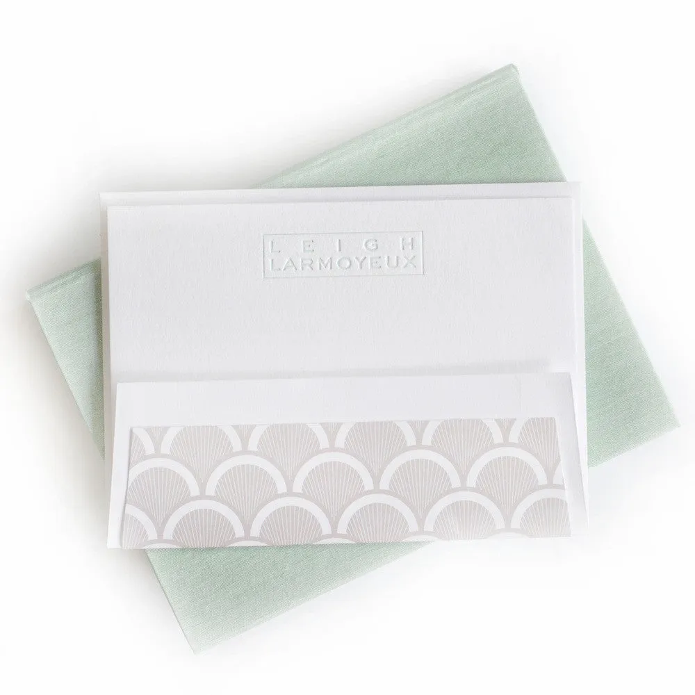 Petite Silk Stationery Box - Seafoam