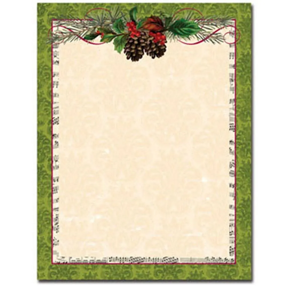 Pinecone Garland Letterhead Sheets