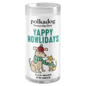 Polka Dog Holiday Mini Tube Yappy Howlidays Duck Recipe Dog Treats 2 oz