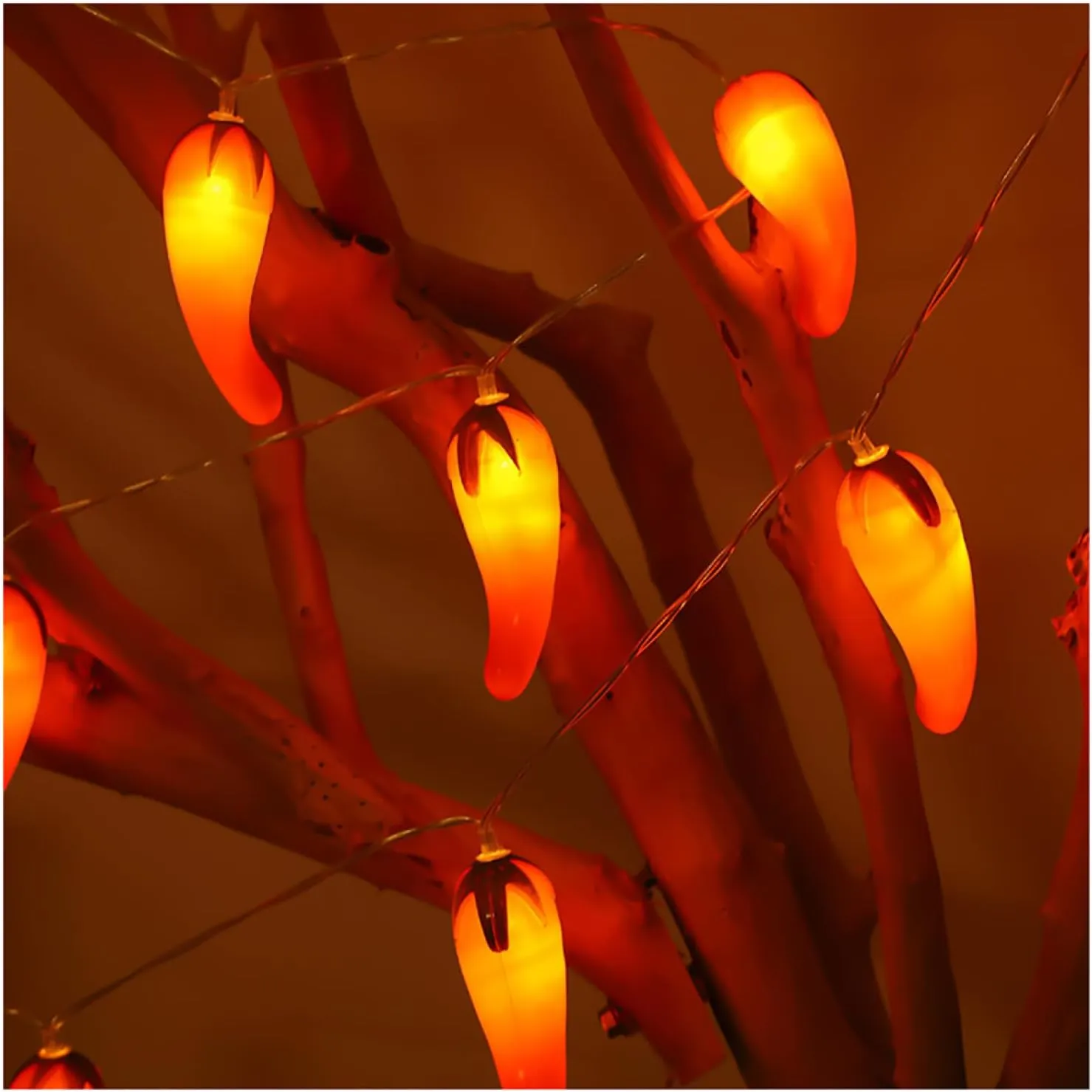 Quntis Christmas Tree Chili Pepper Lights – Red Pepper String Lights for Bedroom & Christmas Parties Decor