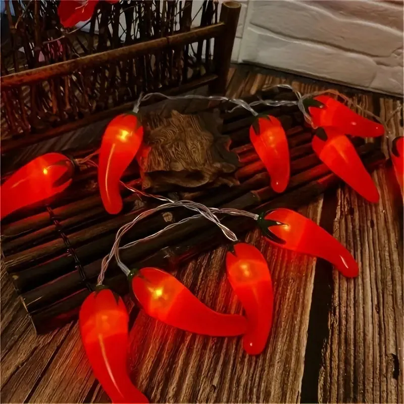 Quntis Christmas Tree Chili Pepper Lights – Red Pepper String Lights for Bedroom & Christmas Parties Decor