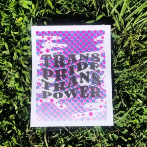 "Trans Pride Trans Power" Risograph Print | Ash   Chess