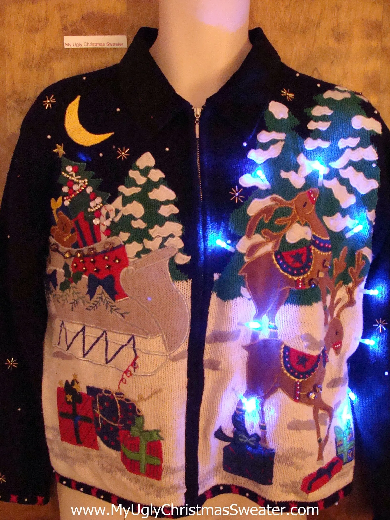 Reindeer Games Light Up Ugly Xmas Sweater