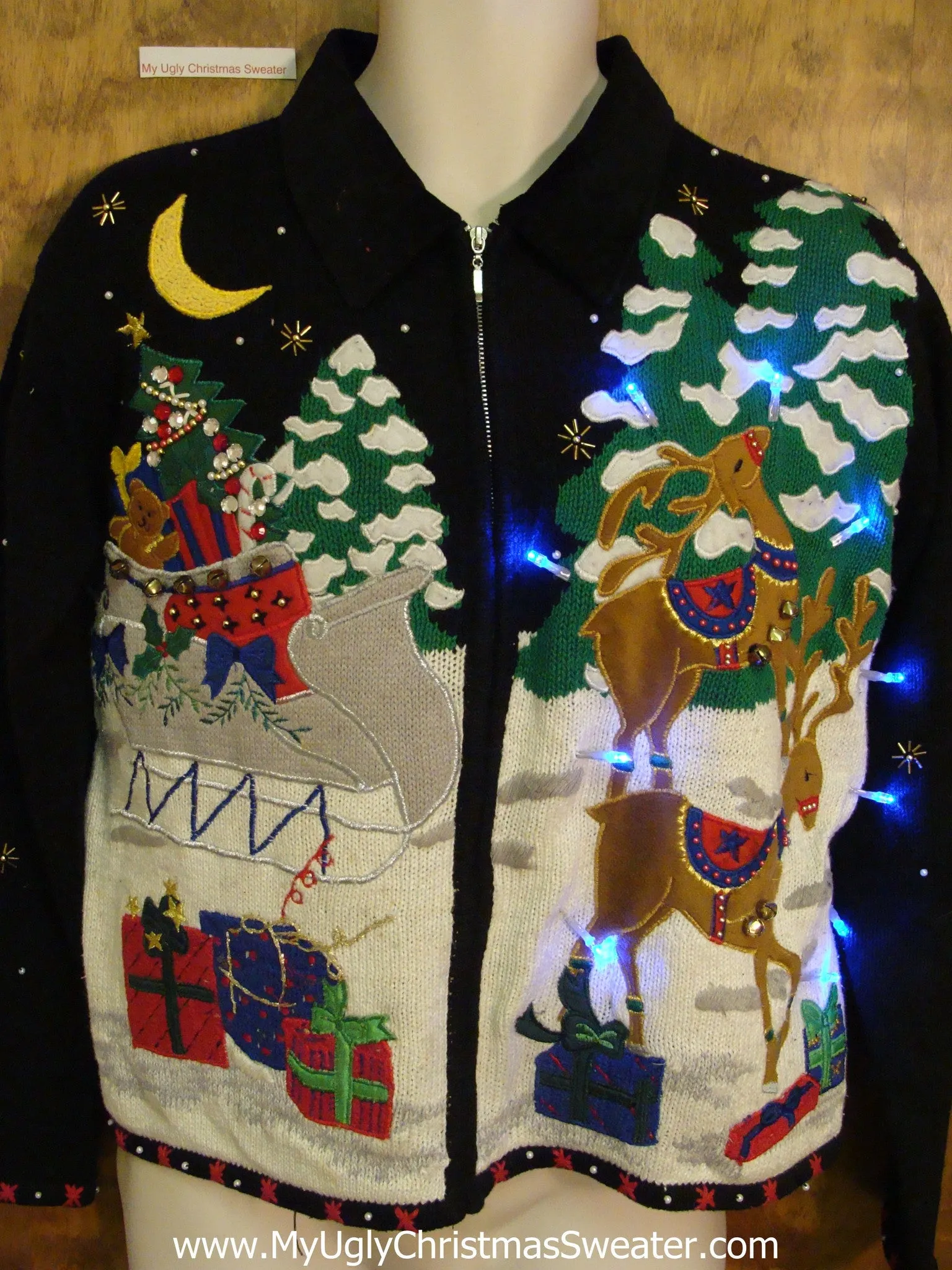 Reindeer Games Light Up Ugly Xmas Sweater