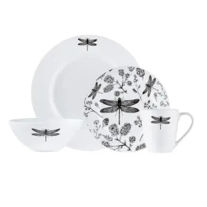 Safdie & Co. Dinnerset 16PC Dragonfly