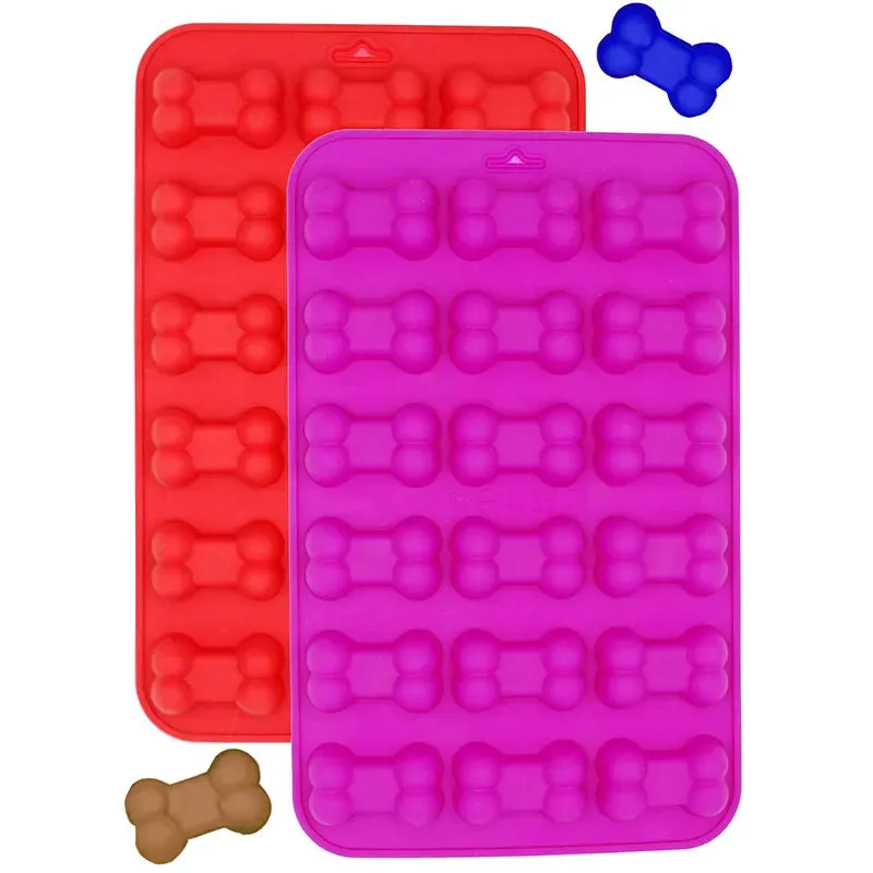 Silicone Puppy Dog Paw Bone Molds Elegant Chocolate Cookie Mold for Baking Non-Stick Dog Treat Molds Suitable for Microwave Oven