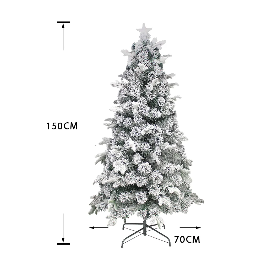 Snow Flocked Christmas Pine Tree Pre-Lit Ultra Bright Flashing Lights