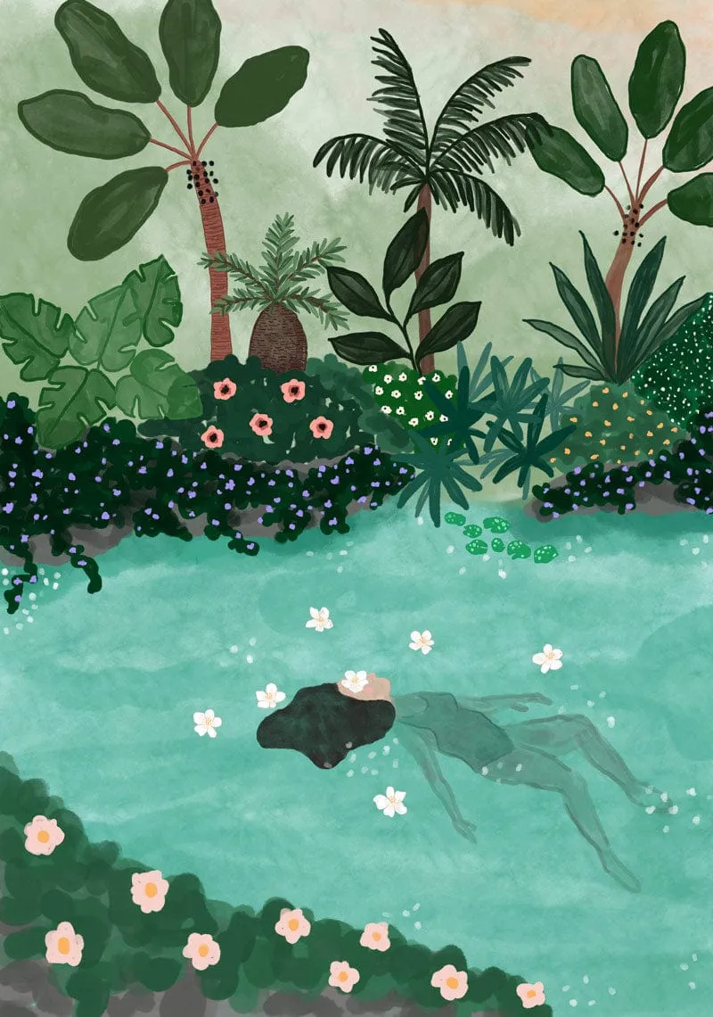 Swimming in the Amazon Art Print