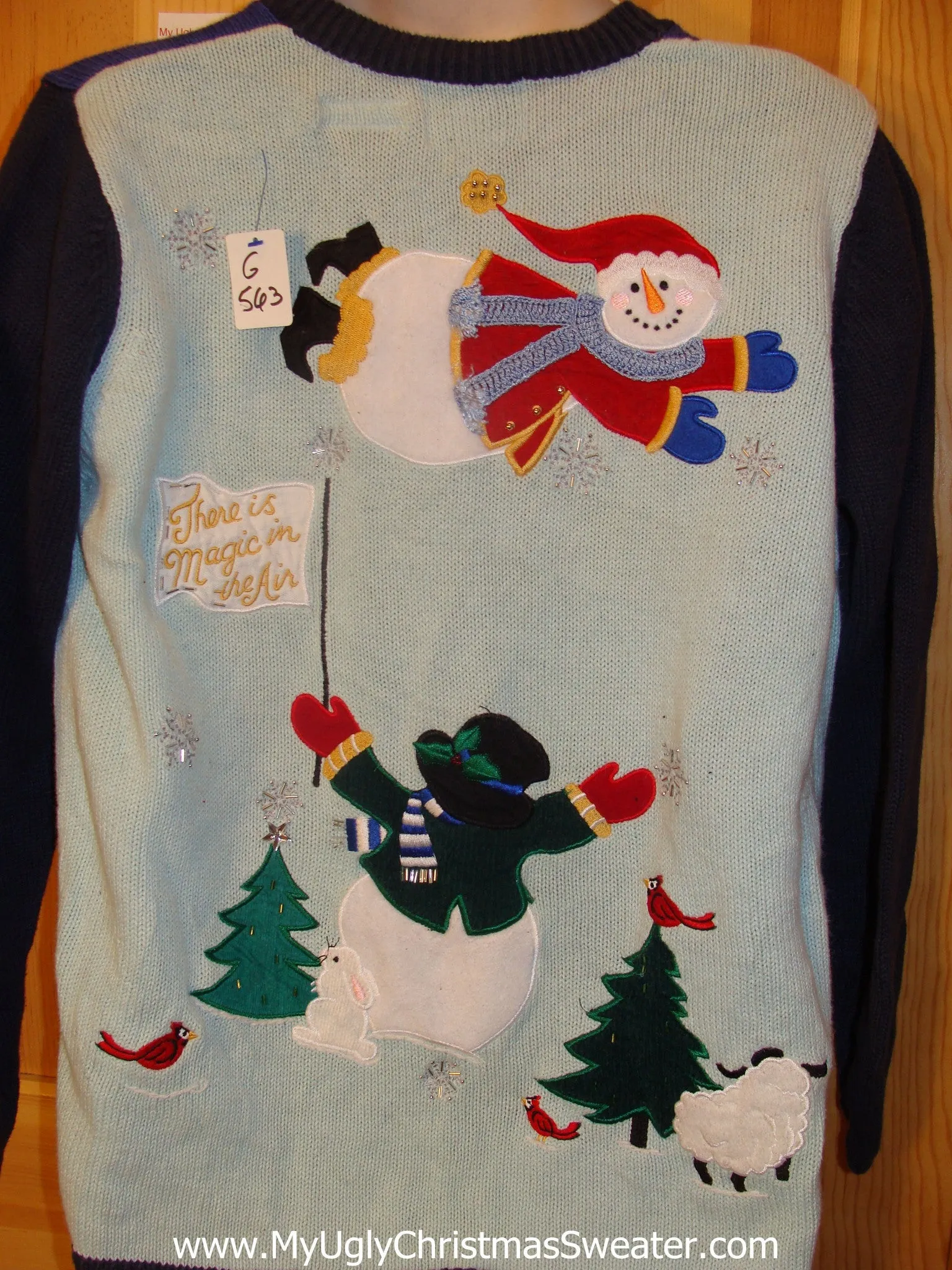 Two Sided Light Up Christmas Sweater Magic Snowman