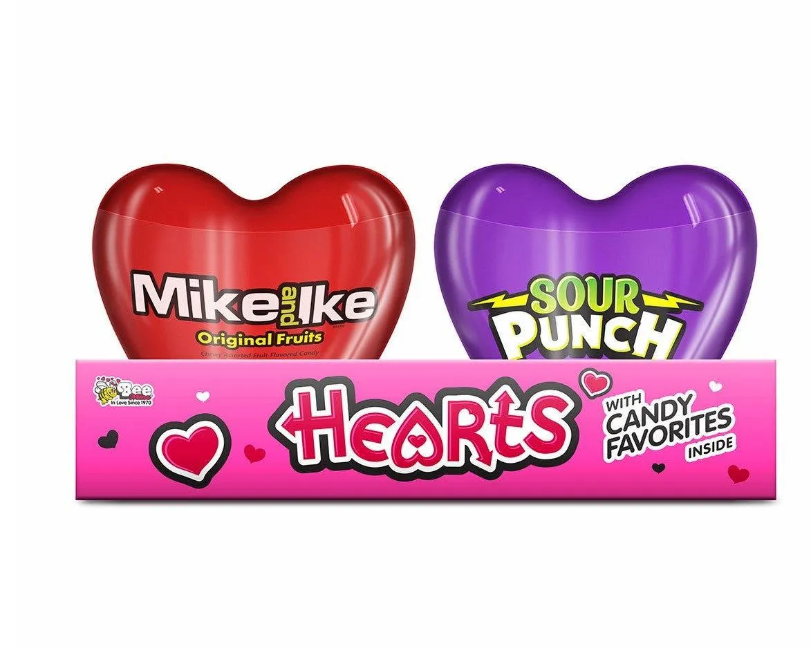 Valentine Hearts With Mike and Ikes and Sour Punch Kids