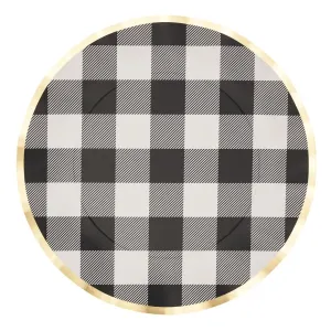 WAVY DINNER PLATE BLACK BUFFALO CHECK