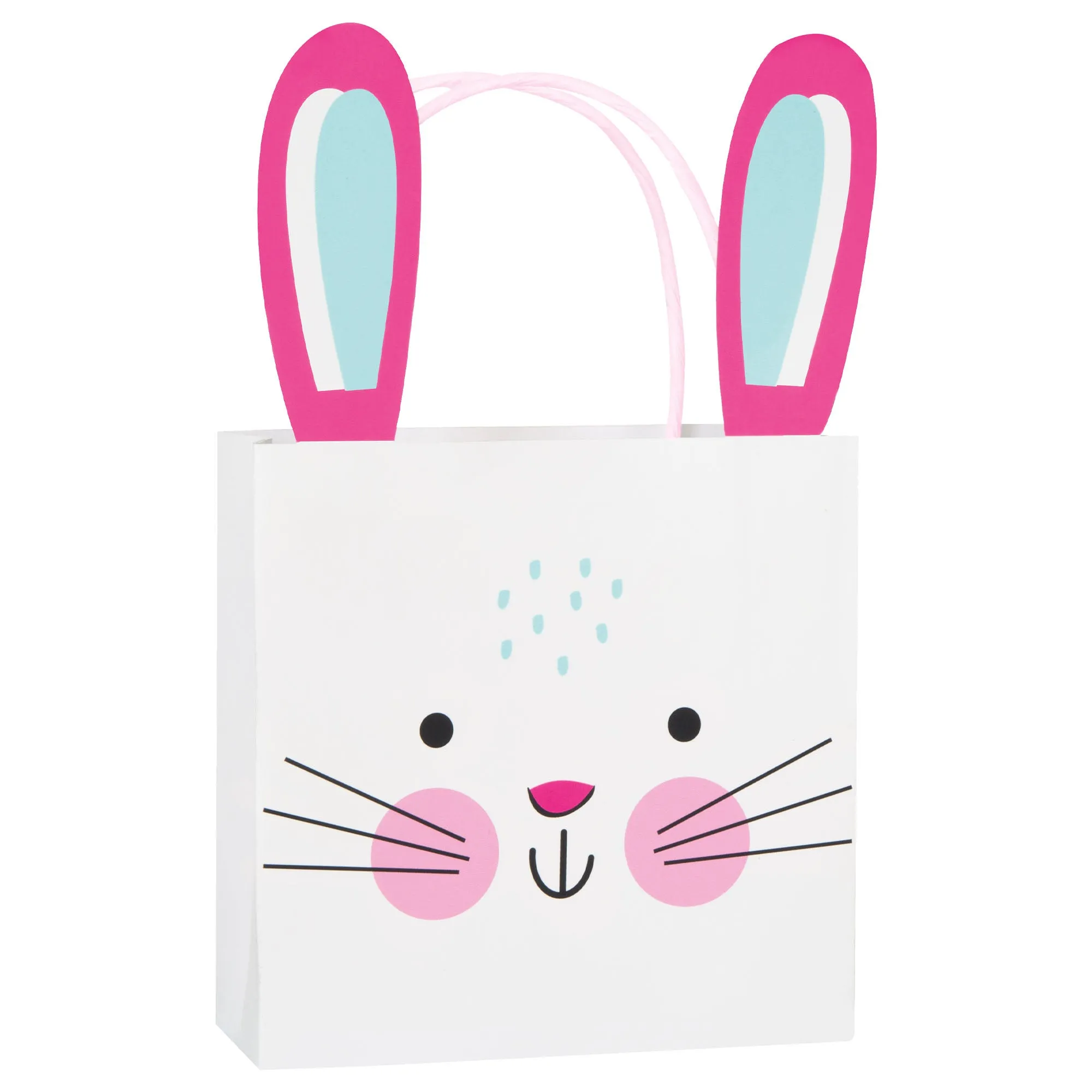 White Bunny Ear Easter Paper Treat Bags With Handles 3ct