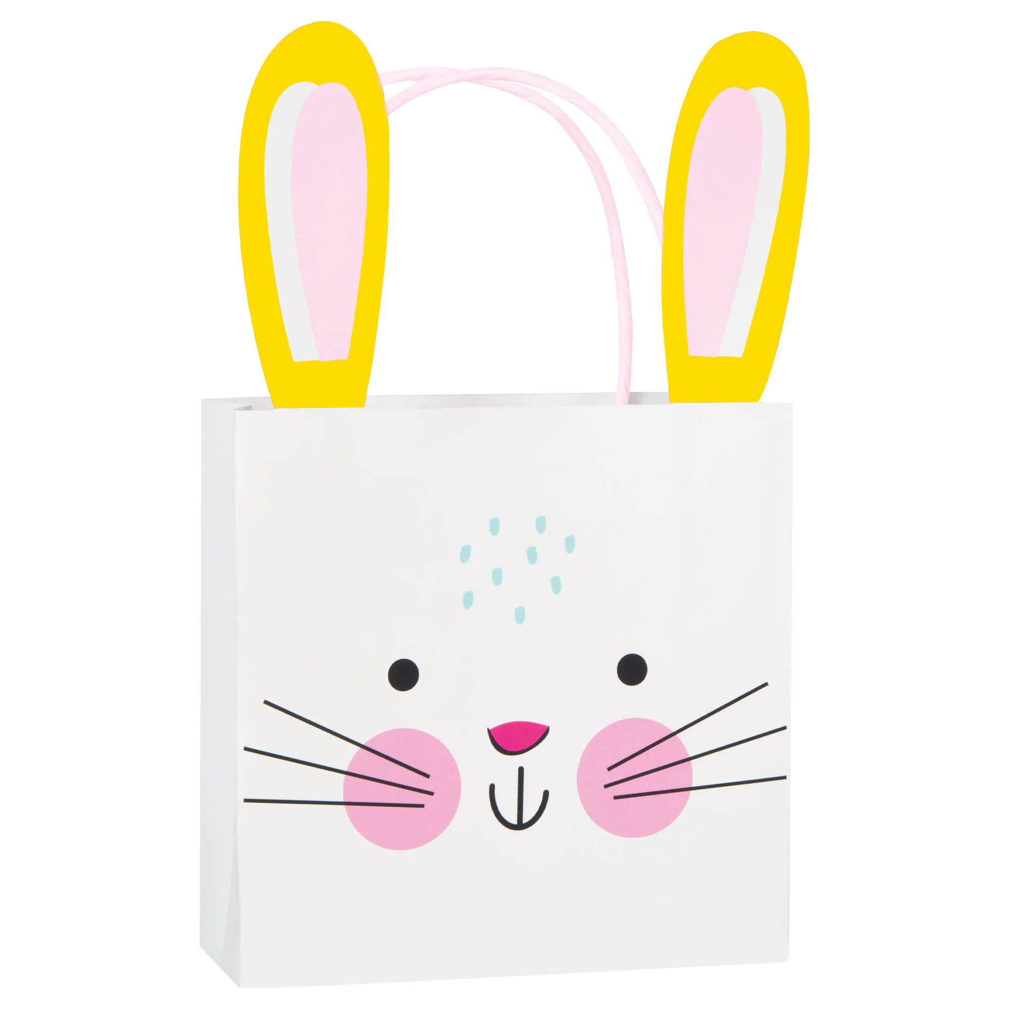 White Bunny Ear Easter Paper Treat Bags With Handles 3ct