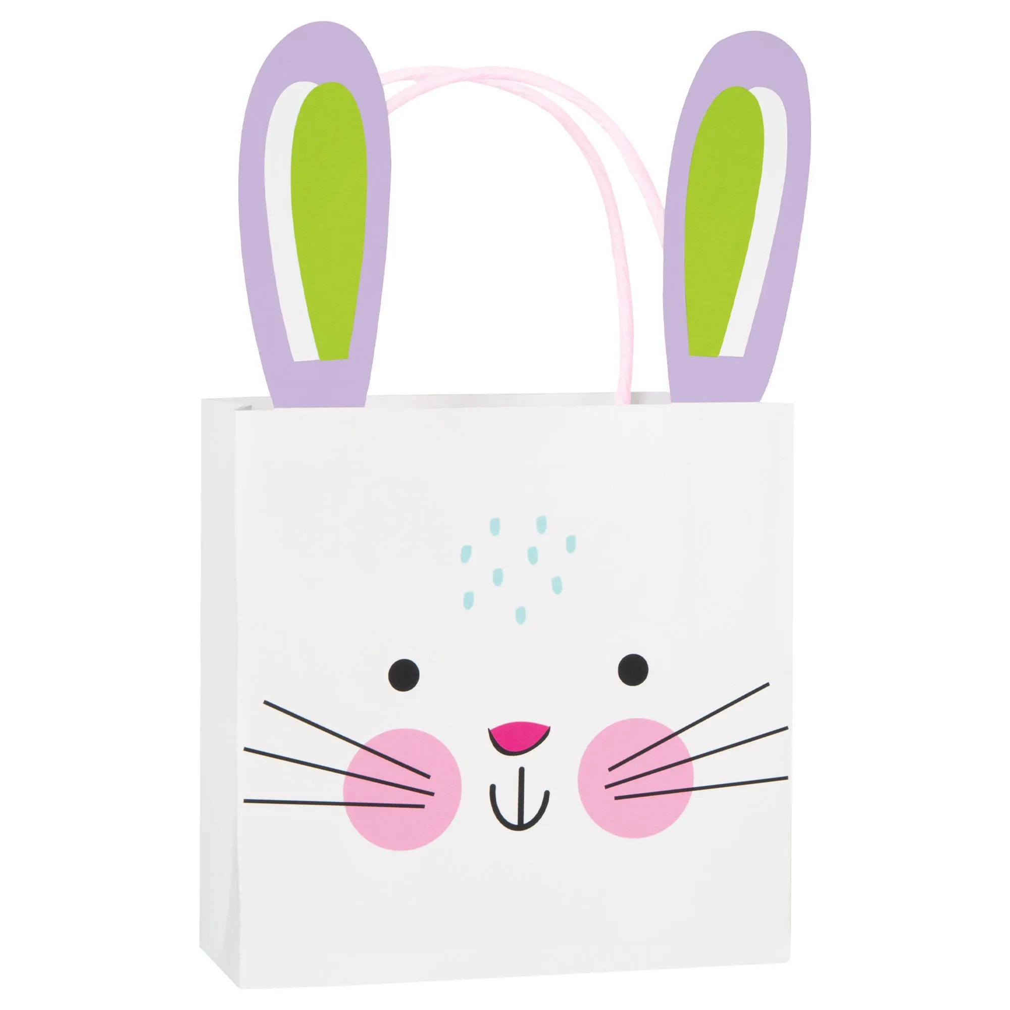 White Bunny Ear Easter Paper Treat Bags With Handles 3ct